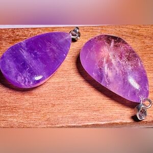 Elegant Purple Amethyst Teardrop Pendants